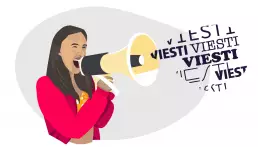 Graafinen suunnittelu tässä nainen ja megafoni